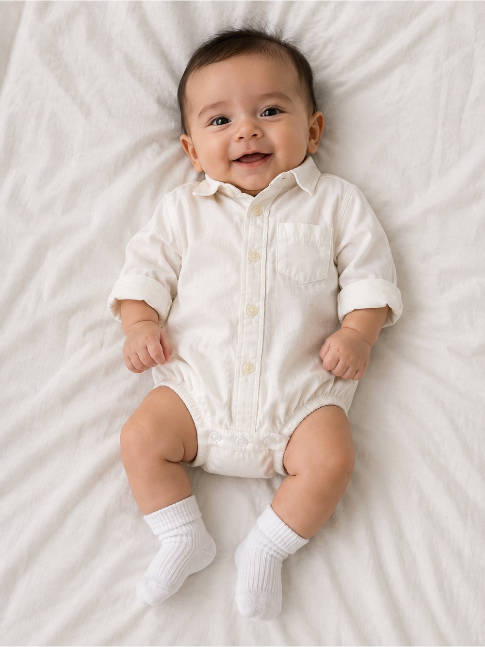 Carter’s Baby Boy White Button-Down Bodysuit
